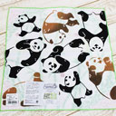 Reversible, hand-dye handkerchief,  Pandas 